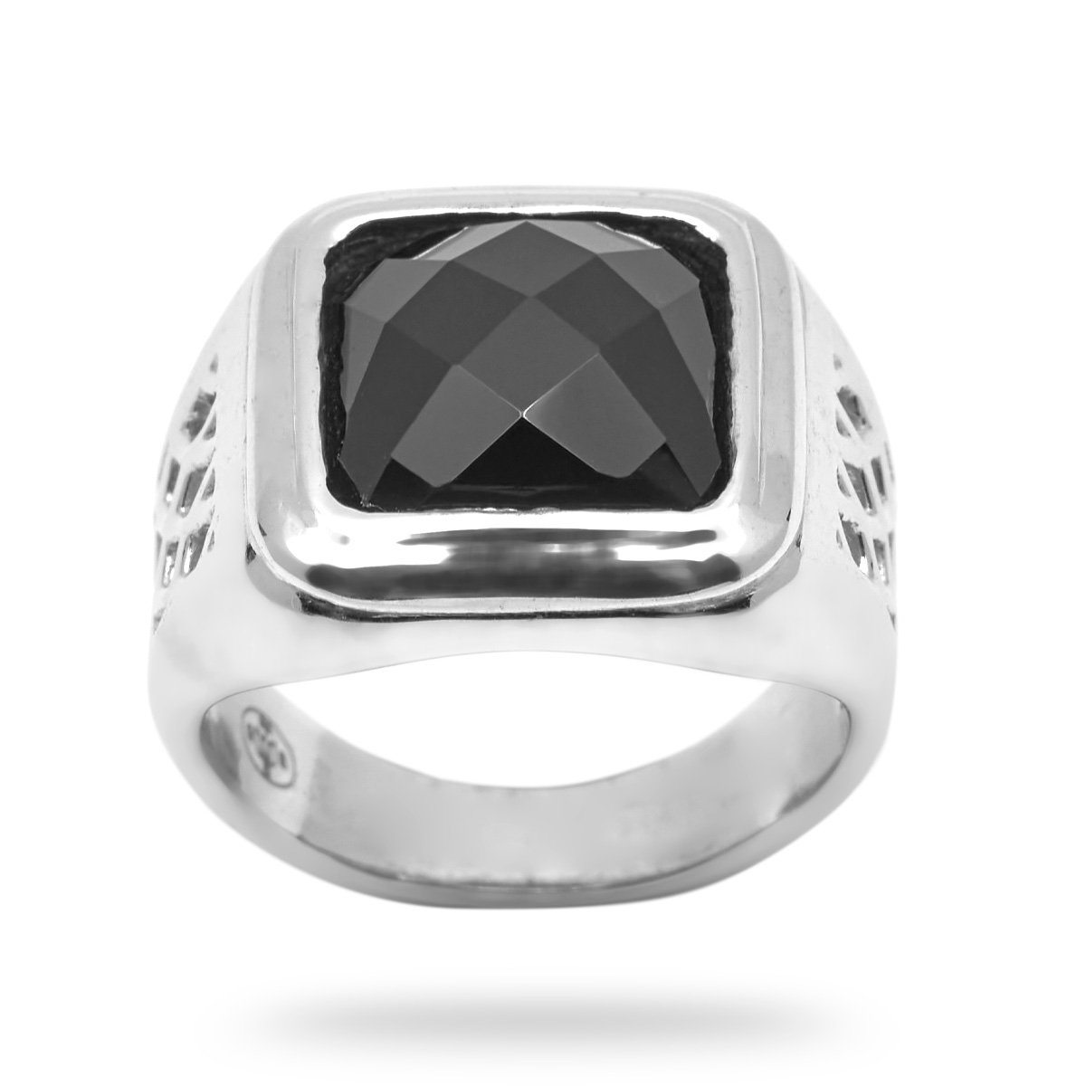 Silver Ring onyx Sanada